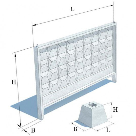 Забор железобетонный